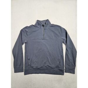 Pact Men's Gray Organic Cotton Quarter Zip Pullover Sweatshirt Sz Large